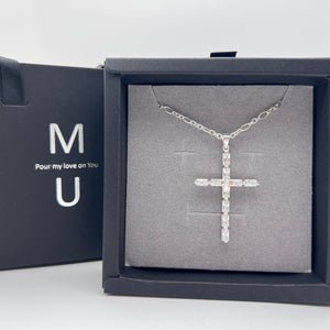 MU ACCESSORIES|純銀造型水鑽十字架項鍊 N0023