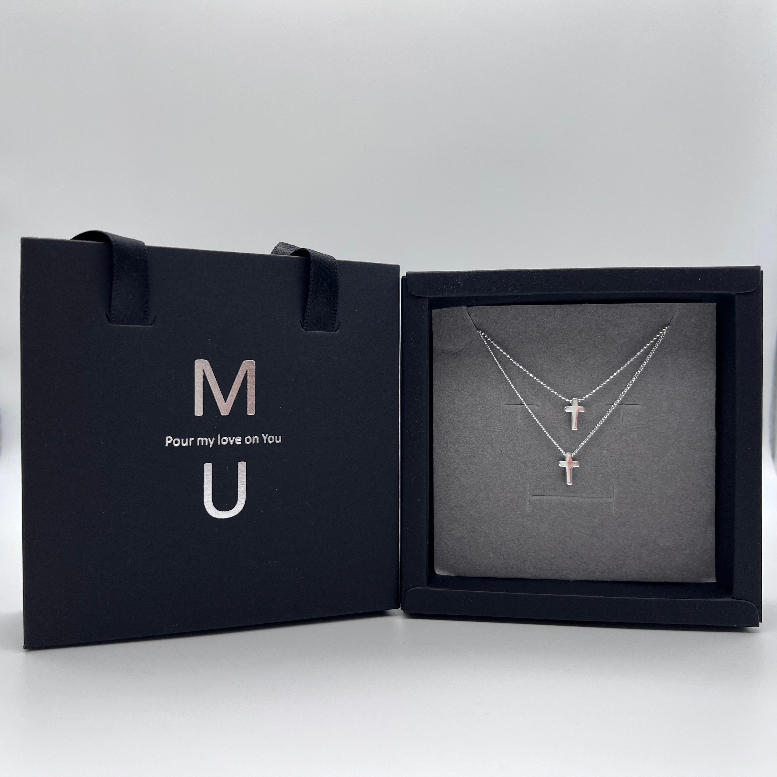 MU ACCESSORIES|純銀雙層造型十字架項鍊 N0022