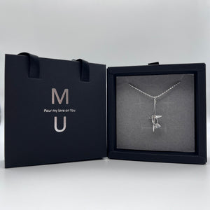 MU ACCESSORIES|純銀水鑽戒指造型十字架項鍊 N0016