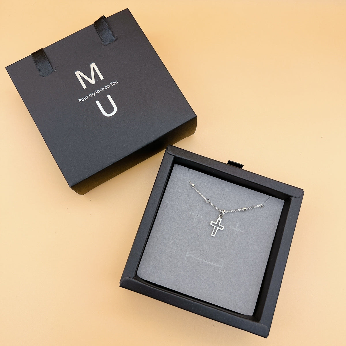 MU ACCESSORIES|純銀鏤空十字架手鍊 B0011