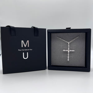 MU ACCESSORIES｜純銀造型水鑽十字架項鍊 N0023