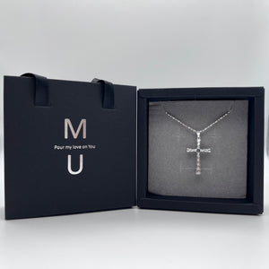 MU ACCESSORIES｜純銀黑鑽雙面十字架項鍊 N0019