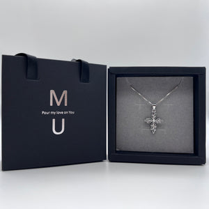MU ACCESSORIES｜純銀造型水鑽十字架項鍊 N0018