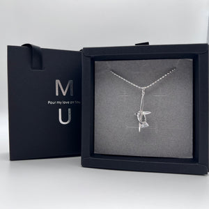 MU ACCESSORIES｜純銀水鑽戒指造型十字架項鍊 N0016