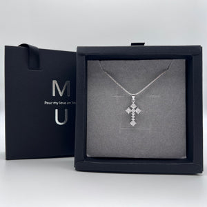 MU ACCESSORIES｜純銀造型水鑽十字架項鍊 N0015
