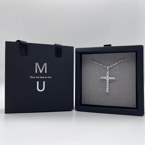 MU ACCESSORIES｜純銀水鑽十字架項鍊 N0011