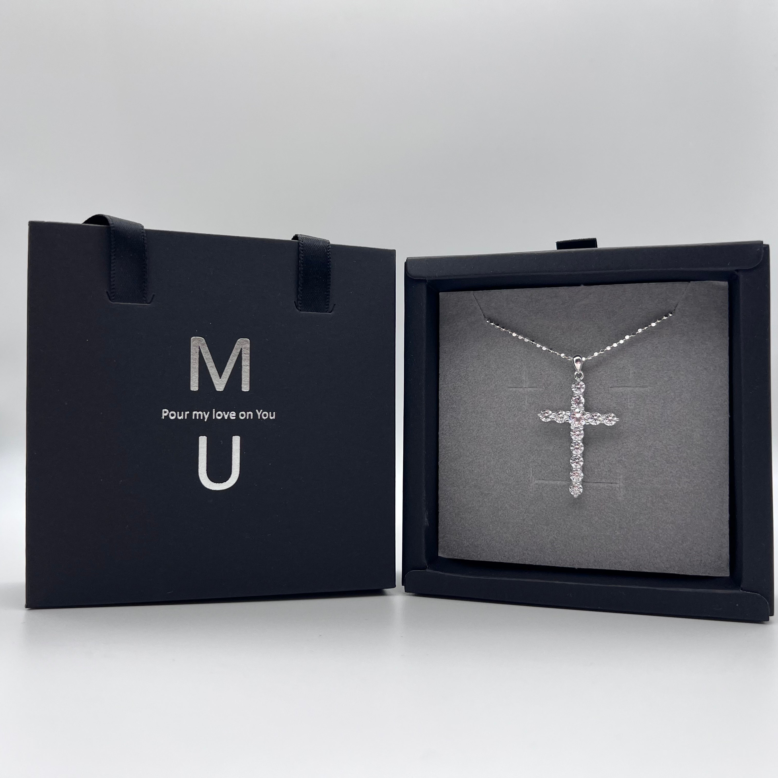 MU ACCESSORIES｜純銀水鑽十字架項鍊 N0011