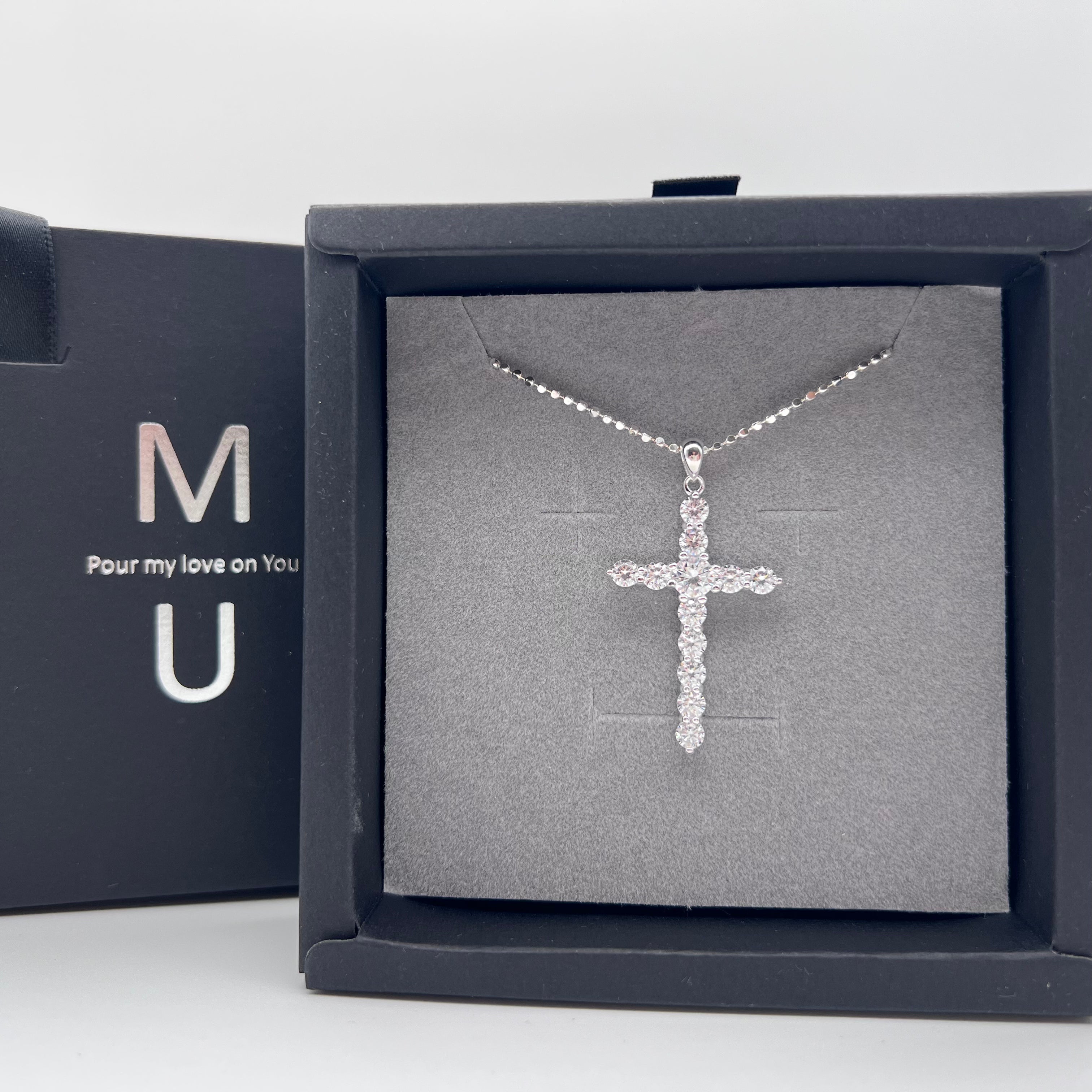 MU ACCESSORIES｜純銀水鑽十字架項鍊 N0011