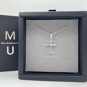 MU ACCESSORIES｜純銀造型水鑽十字架項鍊 N0009