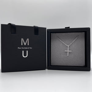 MU ACCESSORIES｜純銀造型水鑽十字架項鍊 N0003