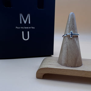 MU ACCESSORIES｜純銀十字架造型開口戒指 R0001
