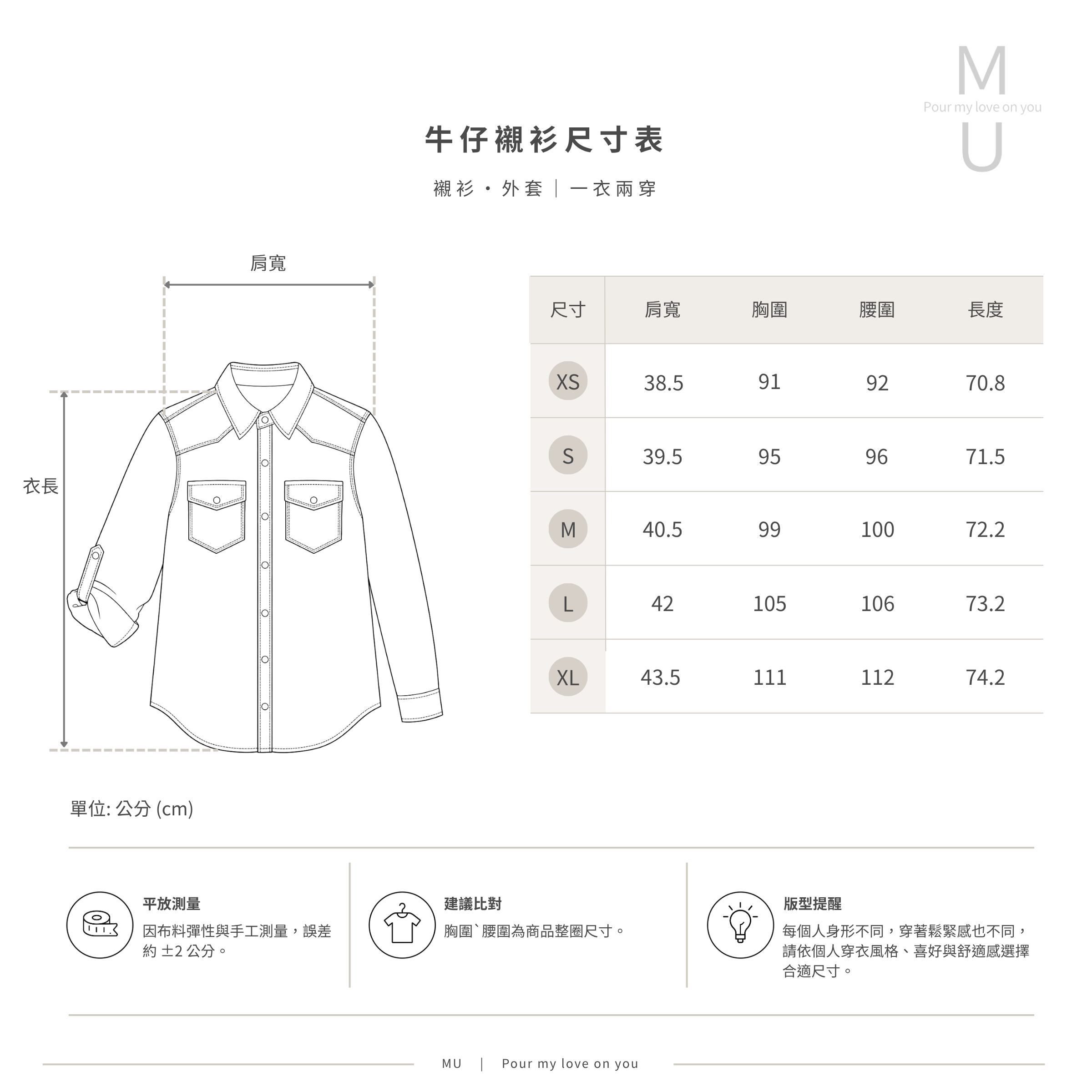 MU｜天使 牛仔襯衫外套 水洗色